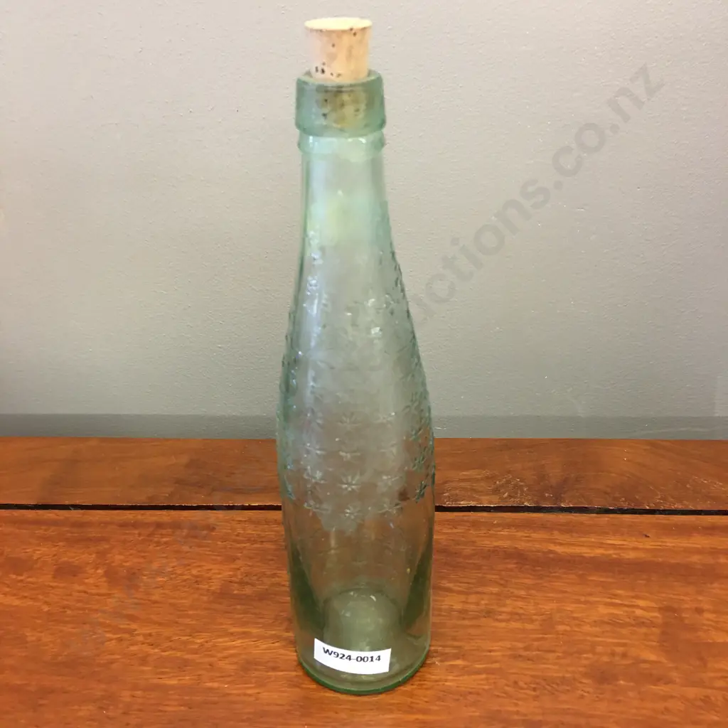 Rare Antique ROSS'S ROYAL BELFAST Green Glass Bottle c1880s, With Raised Star Pattern. H23.5cm Image 1++